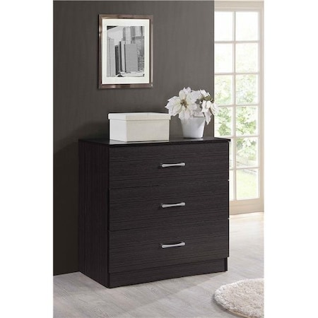 Hodedah Hodedah HI3DR CHOCOLATE 3-Drawer Chest - Chocolate HI3DR CHOCOLATE